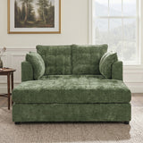 Chaise Lounge Sofa Upholstered 2-Seater Daybed, Ultra-Deep Tufted Couch with Pillow Armrests