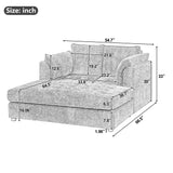 Chaise Lounge Sofa Upholstered 2-Seater Daybed, Ultra-Deep Tufted Couch with Pillow Armrests