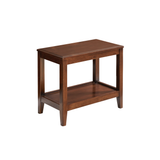 Rubber Wood Side Table, 2-Tier End Table Sofa Table with Open Shelf for Living Room, Bedroom