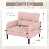 Corduroy Upholstered Accent Chair, Single Armchair with Side Storage Pockets for Reading, Living Rooms, Bedrooms