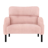 Corduroy Upholstered Accent Chair, Single Armchair with Side Storage Pockets for Reading, Living Rooms, Bedrooms