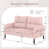 47.24" Corduroy Upholstered Loveseat Sofa, 2-Seat Couch with Side Storage Pockets for Living rooms, Apartment, Small Space