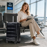 20" Glossy PP Hardshell Luggage Lightweight Carry-On Suitcase with Silent Spinner Wheels & Side Convenience Hook