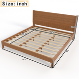 King Platform Bed Solid Bamboo Bed Frame Mid‑Century Modern Bed Frame with Tall Headboard
