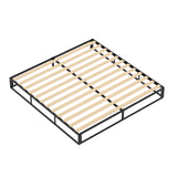 King Size Platform Bed Frame, Low Profile Upholstered Bed with Folding Metal Frame & Padded Edges for Bedroom, No Box Spring Needed