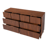 Fluted Dresser with 8 Drawers for Bedroom, Push-to-Open Chest of Drawers, Clothes Storage Organizer for Living Room, Hallway