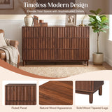 Fluted Dresser with 8 Drawers for Bedroom, Push-to-Open Chest of Drawers, Clothes Storage Organizer for Living Room, Hallway