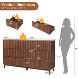 Fluted Dresser with 8 Drawers for Bedroom, Push-to-Open Chest of Drawers, Clothes Storage Organizer for Living Room, Hallway