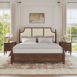 3-Piece Bedroom Furniture Set, Upholstered Headboard King Size Platform Bed Set with 2 Nightstands