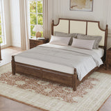 3-Piece Bedroom Furniture Set, Upholstered Headboard King Size Platform Bed Set with 2 Nightstands