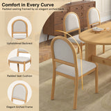 7 Piece Dining Table Set for 6, Oval Kitchen Table Set with 6 Upholstered Armless Dining Chairs for Dining Room