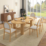 7 Piece Dining Table Set for 6, Oval Kitchen Table Set with 6 Upholstered Armless Dining Chairs for Dining Room