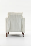 Ergonomic Accent Chair Mid Century Modern Armchair Upholstered Comfy Reading Chair Single Living Room Sofa Chair, Antique White