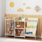 3-in-1 Kids Bookshelf and Toy Organizer, Montessori Toddler Sling Bookcase with Stuffed Animal Storage for Nursery & Playroom