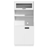 70.8" Tall Kitchen Pantry Cabinet with Charging Station, Storage Organizer with Adjustable Shelves, Drawers for Dining Living Room
