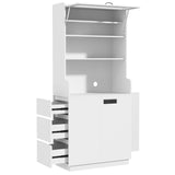 70.8" Tall Kitchen Pantry Cabinet with Charging Station, Storage Organizer with Adjustable Shelves, Drawers for Dining Living Room