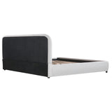 King Size Upholstered Platform Bed Frame with Soft Padded Headboard, Quiet Noise-Free Bed, 800LBS Capacity, White