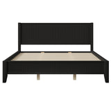 King Size Wood Platform Bed Frame with Vertical Reeded Headboard & Footboard for Bedroom, Apartment, No Box Spring Required
