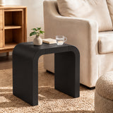 Set of 1 Sculptural Waterfall Side Table, Curved End Table Bedside Table for Living Room, Bedroom