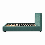 King Size Linen-Look Fabric Upholstered Platform Bed Frame with Storage Drawer, Wood Slats for Bedroom, No Box Spring Needed