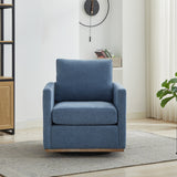 360° Swivel Accent Chair Upholstered Club Chair Square Single Sofa Chair Leisure Armchair Lounge Reading Chair, Blue