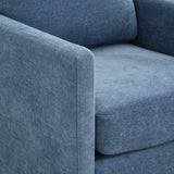360° Swivel Accent Chair Upholstered Club Chair Square Single Sofa Chair Leisure Armchair Lounge Reading Chair, Blue