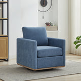 360° Swivel Accent Chair Upholstered Club Chair Square Single Sofa Chair Leisure Armchair Lounge Reading Chair, Blue