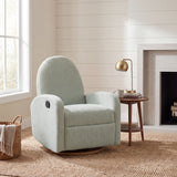 360° Swivel Glider Recliner Chair, Rocking Recliner with High Back & Solid Wood Base for Living Room, Bedroom