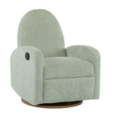 360° Swivel Glider Recliner Chair, Rocking Recliner with High Back & Solid Wood Base for Living Room, Bedroom