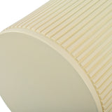 Round Magnesium Oxide Outdoor End Table, Side Table with Fluted Textured Design, Accent Table for Patio, Living Room, Bedroom
