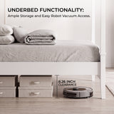 Queen Size Canopy Bed Platform Bed Frame with Headboard, Mid-Century Modern 4-Poster Bed, White