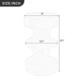 Sculptural End Table Concrete Outdoor Side Table Round Tiered MGO Patio Accent Table & Garden Stool for Indoor/Outdoor