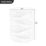 18.3"H Sculptural End Table Outdoor Side Table Round MGO Accent Table Plant Stand with Wavy Textured Design for Indoor/Outdoor
