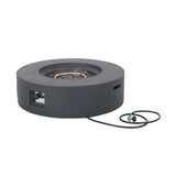 39.25" Lightweight Concrete Outdoor Round Fire Pit, 50,000 BTU Patio Fireplace with Waterproof & UV-Resistant Cover