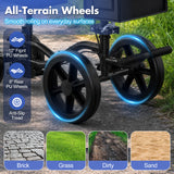Foldable Knee Walker Knee Scooter for Leg/Foot Injuries with Adjustable Height Knee Pad&Handlebar, All-Terrain Wheels, Footrest, Bag, Black