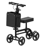 Foldable Knee Walker Knee Scooter for Leg/Foot Injuries with Adjustable Height Knee Pad&Handlebar, Bag, Cup Holder & Dual Brakes, Black