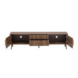 Mid Century TV Stand for TVs up to 75", 68"W TV Console Media Storage Cabinet Entertainment Center with 2 Drawers, Walnut