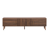 Mid Century TV Stand for TVs up to 75", 68"W TV Console Media Storage Cabinet Entertainment Center with 2 Drawers, Walnut