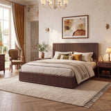 Wood Platform Bed Frame with Fluted Panel Headboard for Teens/Adults, No Box Spring Needed