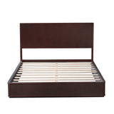 Wood Platform Bed Frame with Fluted Panel Headboard for Teens/Adults, No Box Spring Needed