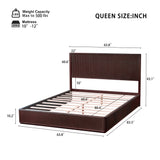 Wood Platform Bed Frame with Fluted Panel Headboard for Teens/Adults, No Box Spring Needed