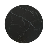 23.82" Round Black Marble Effect MGO Outdoor Coffee Table, Patio Side Table for Indoor, Backyard, Gardern, No Assembly Required