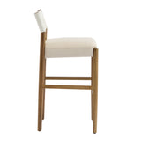 Set of 2 Ergonomic Bar Stool Minimalist Counter Stools with Soft Seat Cushion for Breakfast Nook Home Bar Kitchen Island, Brown+White