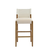 Set of 2 Ergonomic Bar Stool Minimalist Counter Stools with Soft Seat Cushion for Breakfast Nook Home Bar Kitchen Island, Brown+White