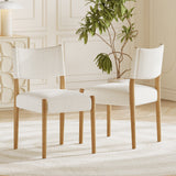 Set of 2 Upholstered Dining Chairs, Accent Kitchen Chairs with Ergonomic Curved Back & 5.04" Thick Cushion for Dining Room
