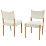 Set of 2 Upholstered Dining Chairs, Accent Kitchen Chairs with Ergonomic Curved Back & 5.04" Thick Cushion for Dining Room