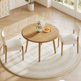 3-Piece Dining Set, Drop-leaf Round Dining Table Set with 2 Upholstered Armless Chairs for Kitchen, Dining Room, Space Saving