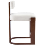 Set 2 Counter Stools Rubberwood Bar Stool with Padded Seat & Sturdy Modern C-shaped Base for Breakfast Nook Kitchen Island, White+Walnut