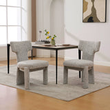 Set of 2 Dining Chairs Upholstered Dinner Chairs Armless Chairs Accent Chairs with Padded Seat & Curved Back