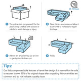 Modern Chaise Lounge Sofa Boneless Couch 51.6" Sofa Bed Compression Sofa Couch with Two Supportive Pillows for Living Room, Green